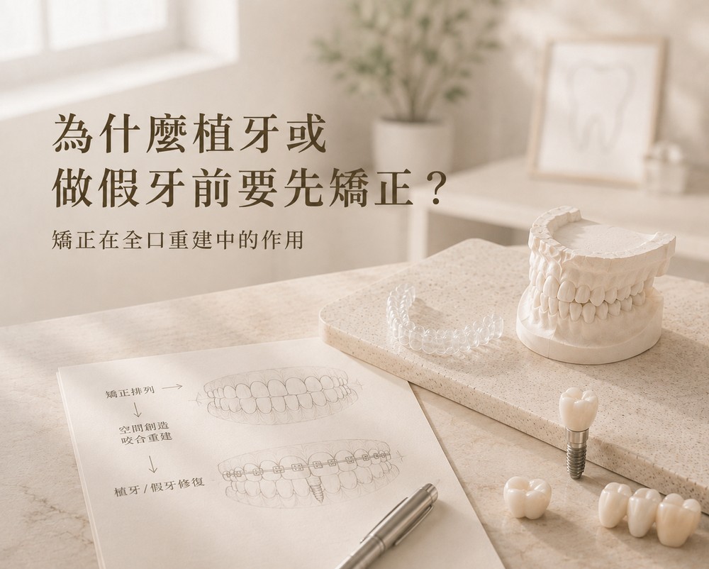 為什麼植牙或做假牙前要先矯正？矯正在全口重建中的作用